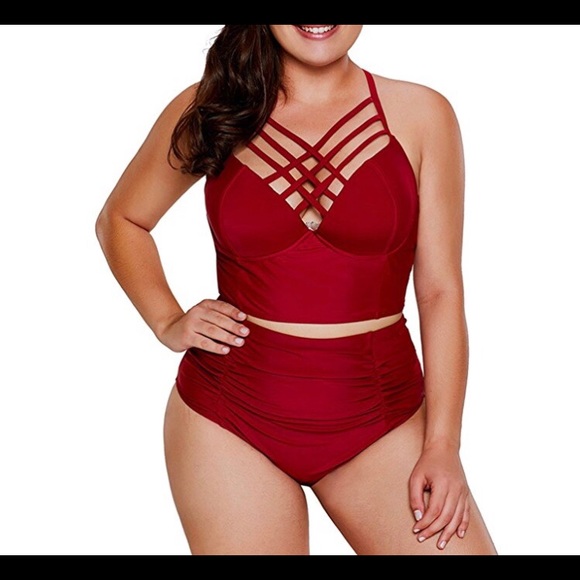 Other - 🆕 Plus Size Strappy High Waist Swimsuit M-XXXL